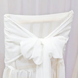 1 Piece White Chiffon Chair Back Cover with Sash Elegant Slipcover for Chiavari Chairs