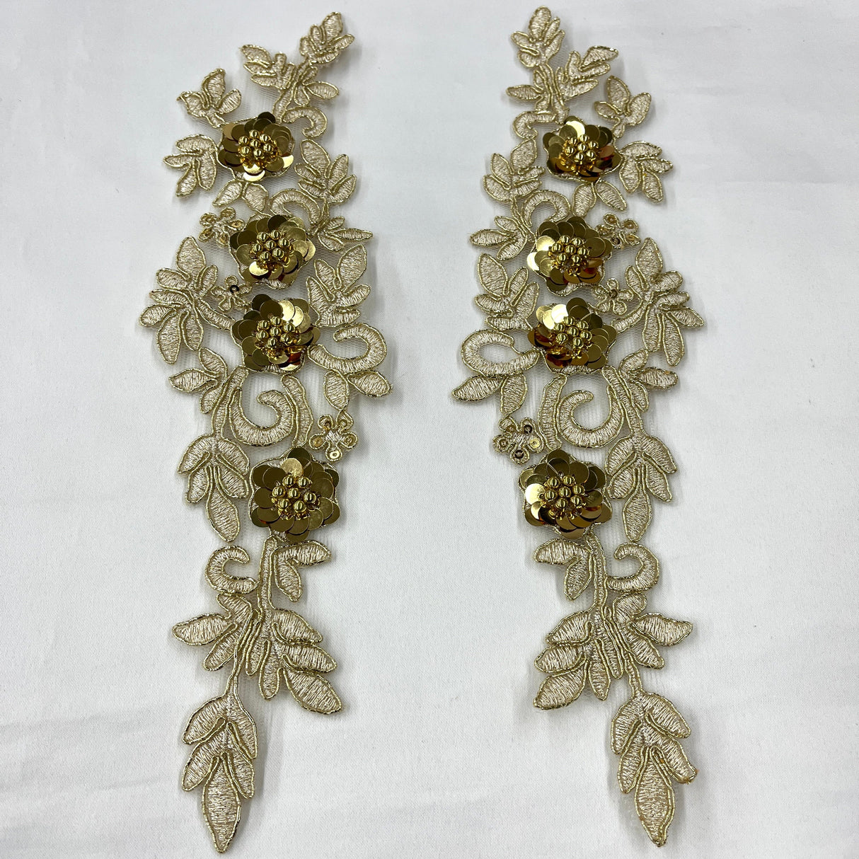 Beaded Floral Lace Applique