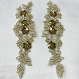 Beaded Floral Lace Applique