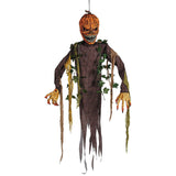5 Ft Light Up Posable Hanging Pumpkin Patch Ghoul with Sound Halloween Decoration