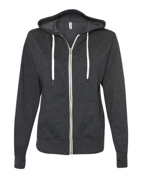 Heathered French Terry Full-Zip Hooded Sweatshirt