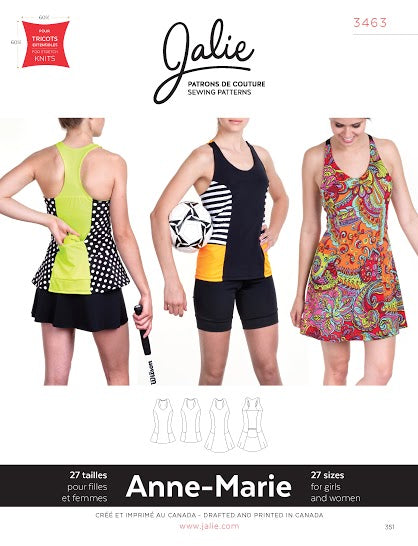 Sewing Pattern Anne-Marie Tanks and Dress by Jalie
