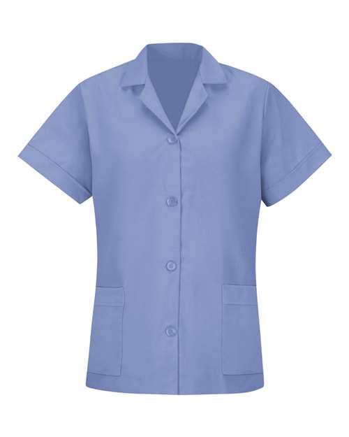 Women's Loose Fit Short Sleeve Button Smock