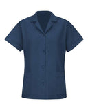 Women's Loose Fit Short Sleeve Button Smock