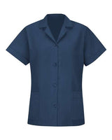 Women's Loose Fit Short Sleeve Button Smock
