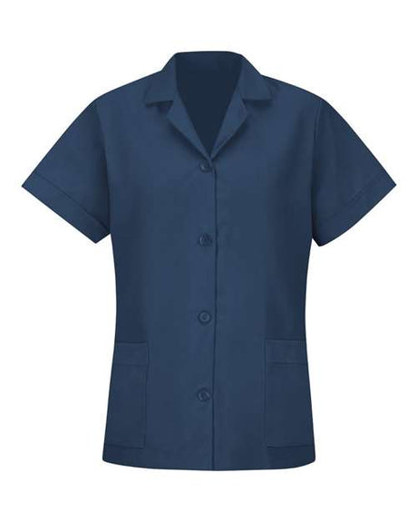 Women's Loose Fit Short Sleeve Button Smock