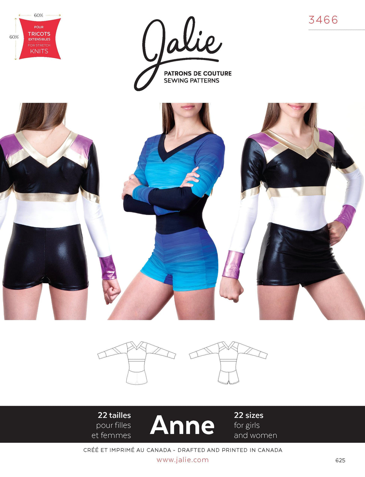 Sewing Pattern Anne Cheerleading Uniform by Jalie