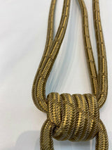 Gold Crystal Tassel Curtain Tiebacks - Polyester Cotton Fabric - Gold, Double-Corded, 31" Length (1 Piece)