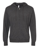 Unisex Lightweight Jersey Full-Zip Hooded T-Shirt