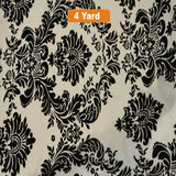 Damask Flocking Taffeta Fabric - 60" Wide for Curtains, Apparel, and Décor