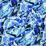 Paint Bucket Blues Printed Spandex Fabric