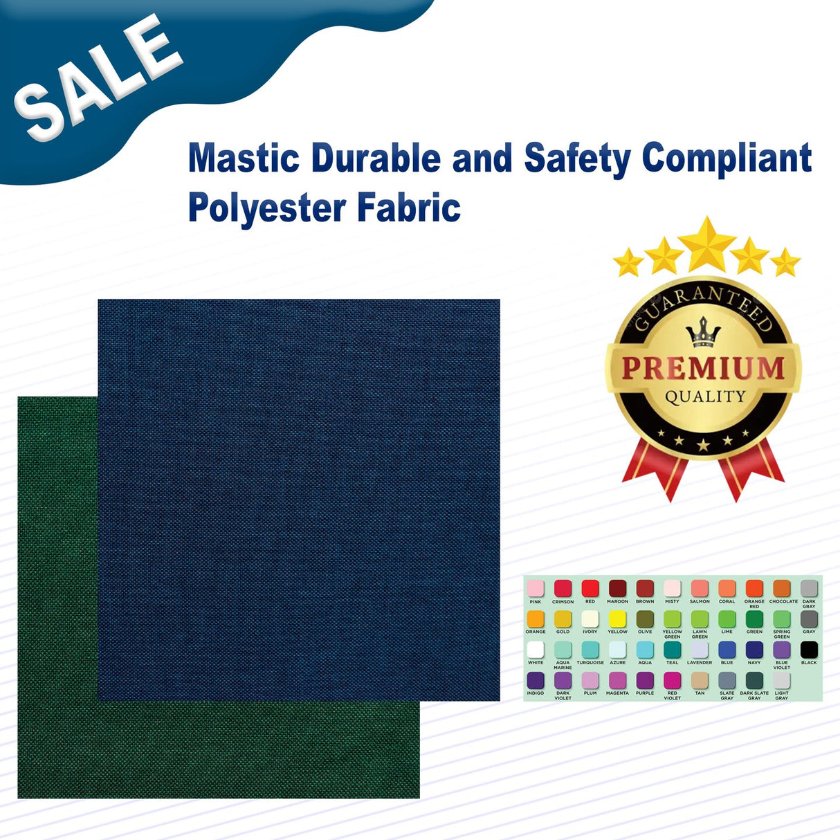 1 Yard Mastic Durable and Safety Compliant Polyester Fabric