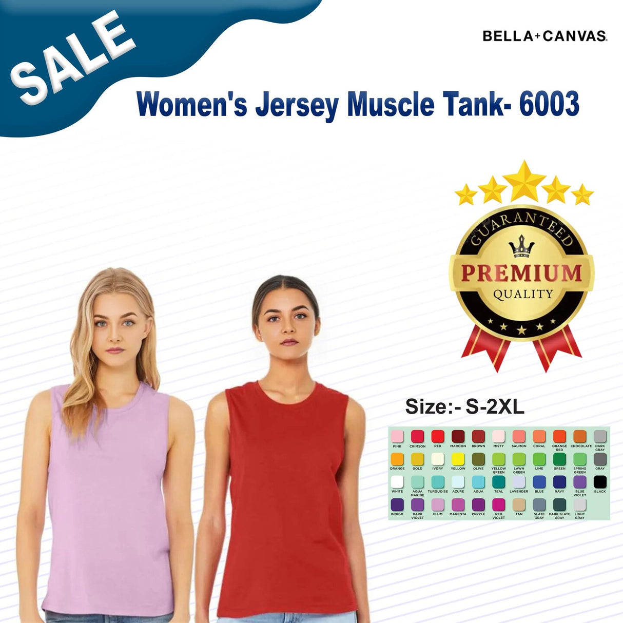 BELLA + CANVAS® Women’s Jersey Crewneck Muscle Tank