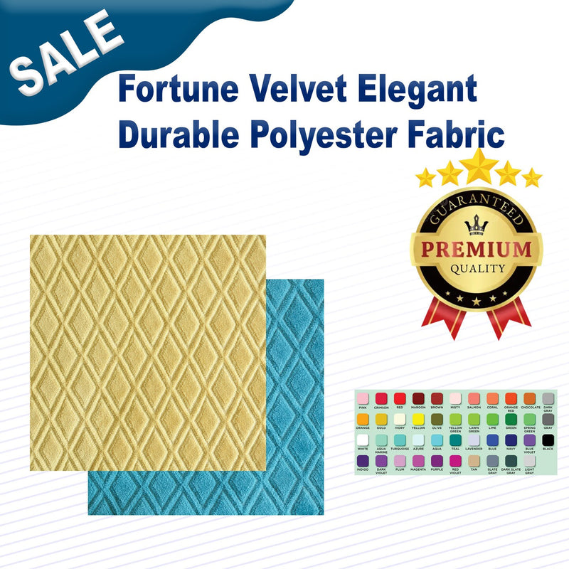 1 Yard Fortune Velvet Elegant & Durable Polyester Fabric 54" Wide