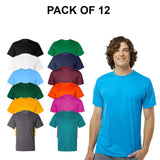 12 Pack Men’s Moisture Wicking Performance T-Shirt for Active Wear