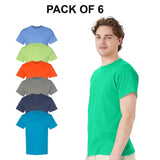6 Pack EcoSmart Men's Crewneck Short Sleeve T-Shirt
