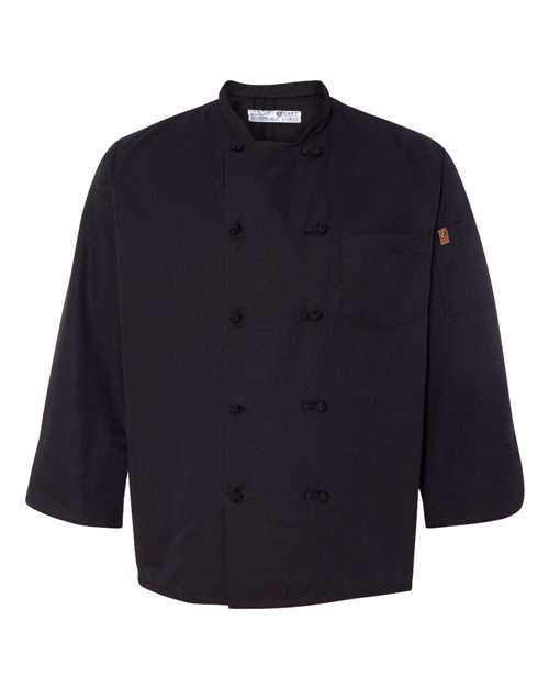 Chef Designs Black Knot Button Chef Coat