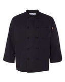 Chef Designs Black Knot Button Chef Coat