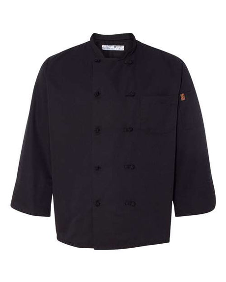 Chef Designs Black Knot Button Chef Coat