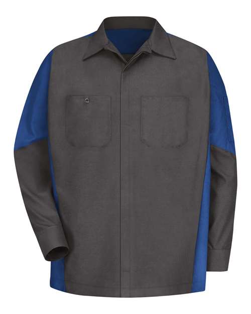 Red Kap Men's Long Sleeve Automotive Crew Shirt