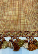 Adore Tassel Fringe Fabric - Rust Orange Gold, 3.5" Vertical, 27 Yard Roll (1 Yard)