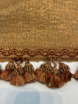 Adore Tassel Fringe Fabric - Red Rust Gold, 3.5" Vertical, 27 Yard Roll (1 Yard)