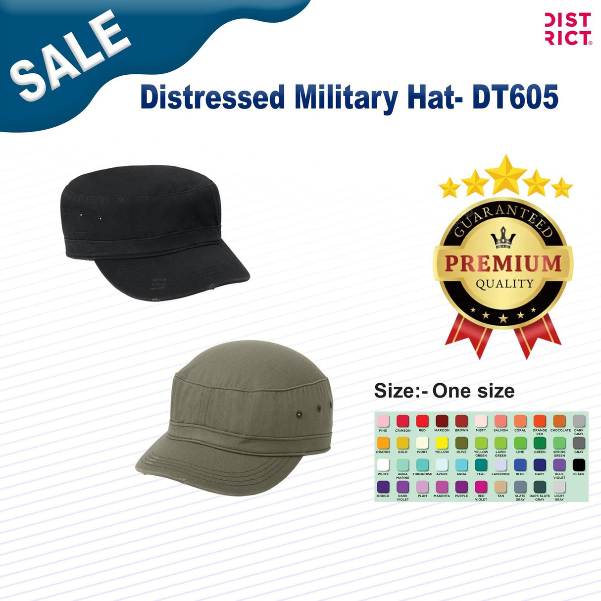 District ® Distressed Military Hat