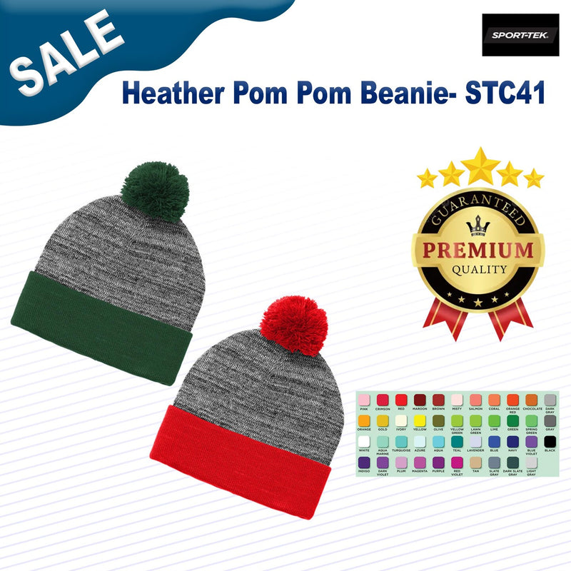 Sport-Tek Heather Pom Pom Beanie SPORT-TEK product