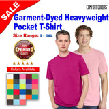 Comfort Colors® Garment-Dyed Heavyweight Crewneck Short Sleeve Pocket T-Shirt