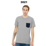 BELLA + CANVAS® Jersey Pocket Crewneck Short Sleeve Tee - 3021
