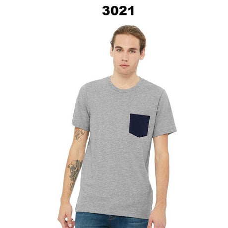 BELLA + CANVAS® Jersey Pocket Crewneck Short Sleeve Tee - 3021