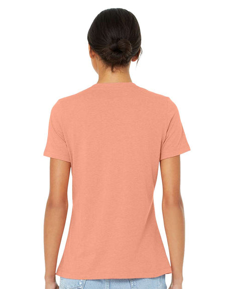 BELLA + CANVAS Women’s Relaxed Fit Triblend Short Sleeve Crewneck Tee in Charity Pink Tri