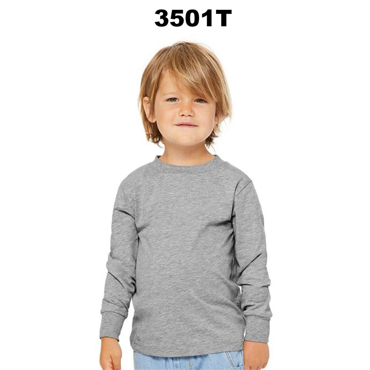 BELLA + CANVAS® Toddler Jersey Crewneck Long Sleeve T-Shirt