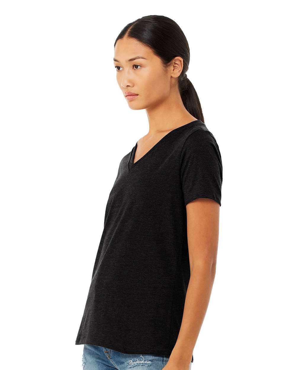 BELLA + CANVAS® Women's Relaxed Heather CVC V-Neck Short Sleeve T-Shirt - 6405CVC