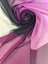 Polyester Chiffon Crepe Printed Fabric Purple Gray