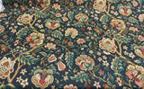 Imperial Dress Noir Onyx 100 Percent Cotton Fabric - Black, Green, Beige, Gold, Red Floral, 54" Width (1 Yard)