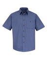 Red Kap Men's Mini-Plaid Uniform Short Sleeve Shirt