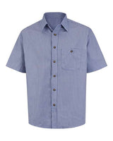 Red Kap Men's Mini-Plaid Uniform Short Sleeve Shirt