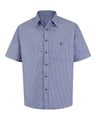 Red Kap Men's Mini-Plaid Uniform Short Sleeve Shirt