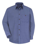 Red Kap Men's Mini-Plaid Uniform Long Sleeve Shirt