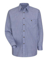 Red Kap Men's Mini-Plaid Uniform Long Sleeve Shirt
