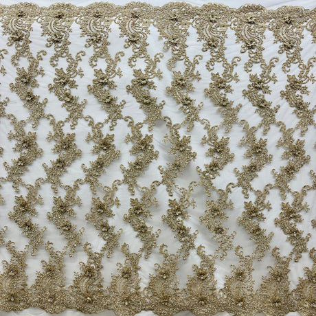 Beaded 3D Floral Lace Mesh