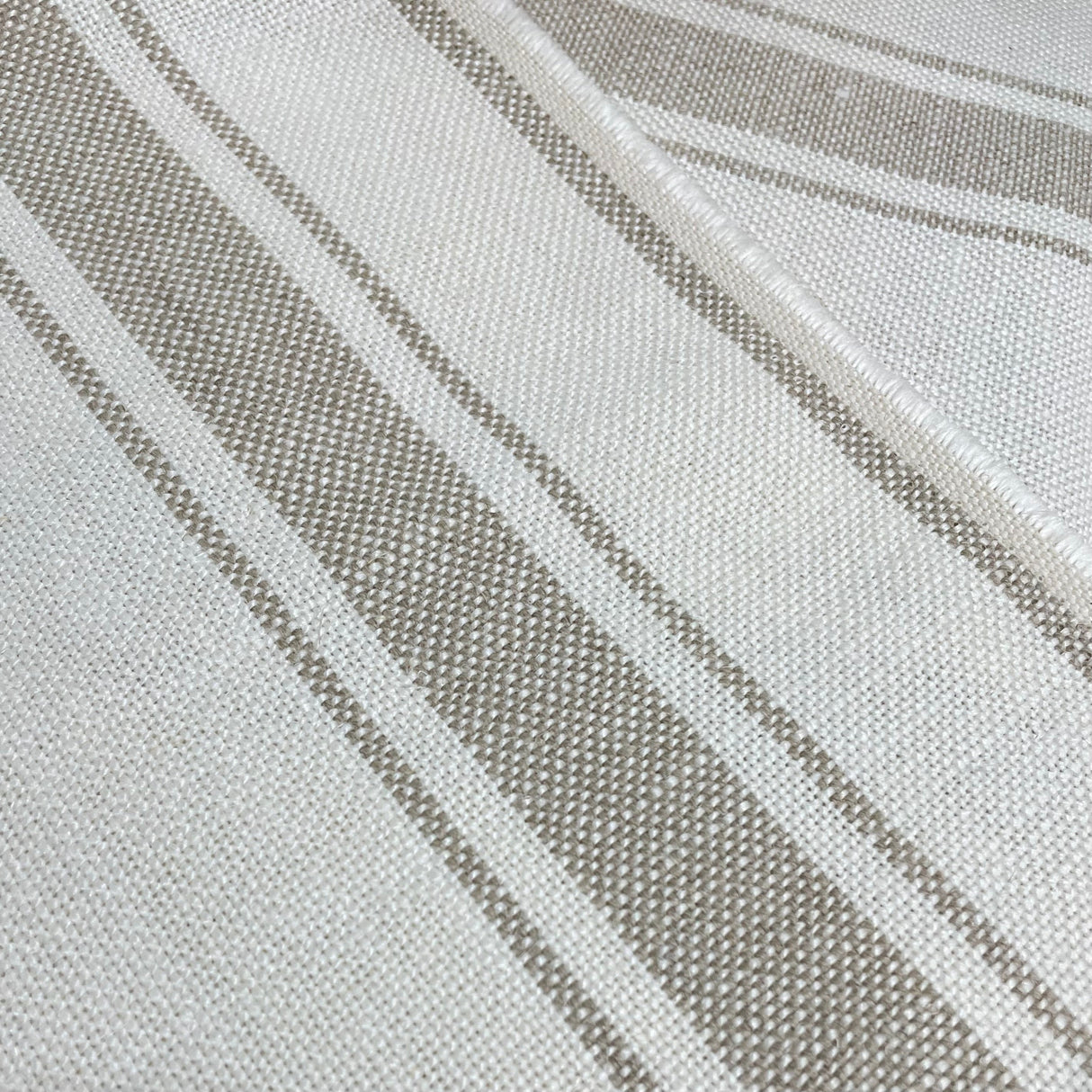 Linen Stripe Heavyweight Natural Ivory Fabric