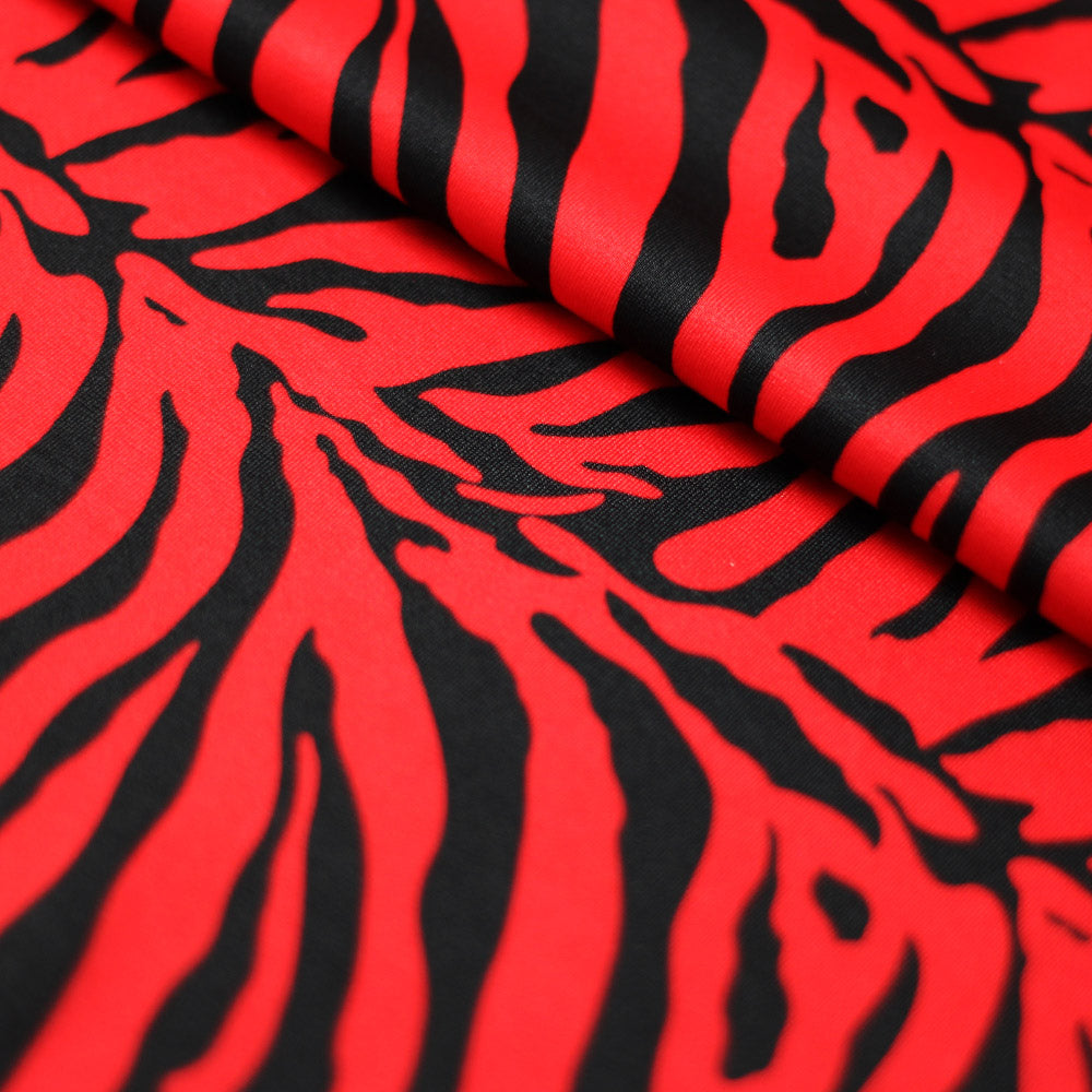 Classic Zebra Nylon Spandex Fabric - Black Zebra Animal Print, 58/60" Width (1 Yard)