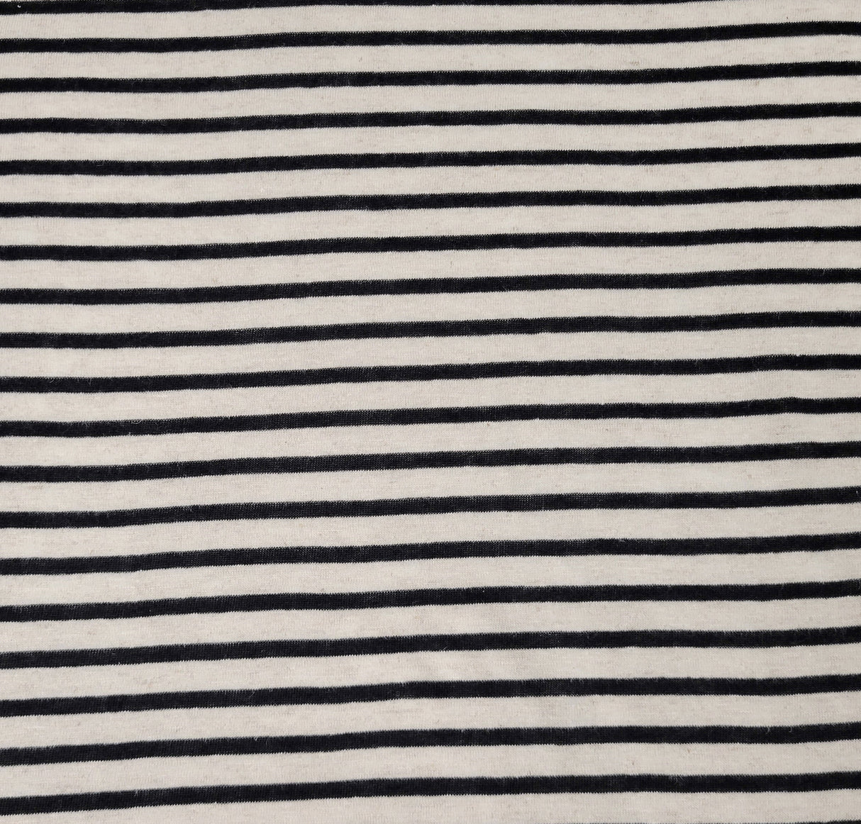 Linen Jersey Knit Black Natural Stripe
