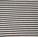 Linen Jersey Knit Black Natural Stripe