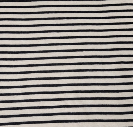 Linen Jersey Knit Black Natural Stripe
