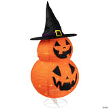 34" Pop-up Jack-O-Lanterns with Witch's Hat Outdoor Halloween Decoration