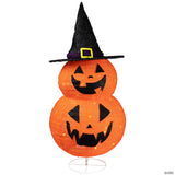 34" Pop-up Jack-O-Lanterns with Witch's Hat Outdoor Halloween Decoration