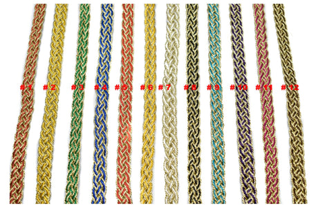 Braided Gimp Trim Metallic Two-Tone 1/2"